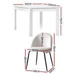 1 Dining Table and 4 Chairs Set White Sherpa