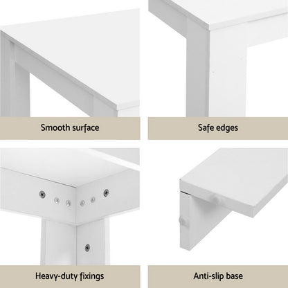 1 Dining Table and 4 Chairs Set White Sherpa