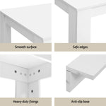 1 Dining Table and 4 Chairs Set White Sherpa