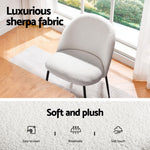 1 Dining Table and 4 Chairs Set White Sherpa