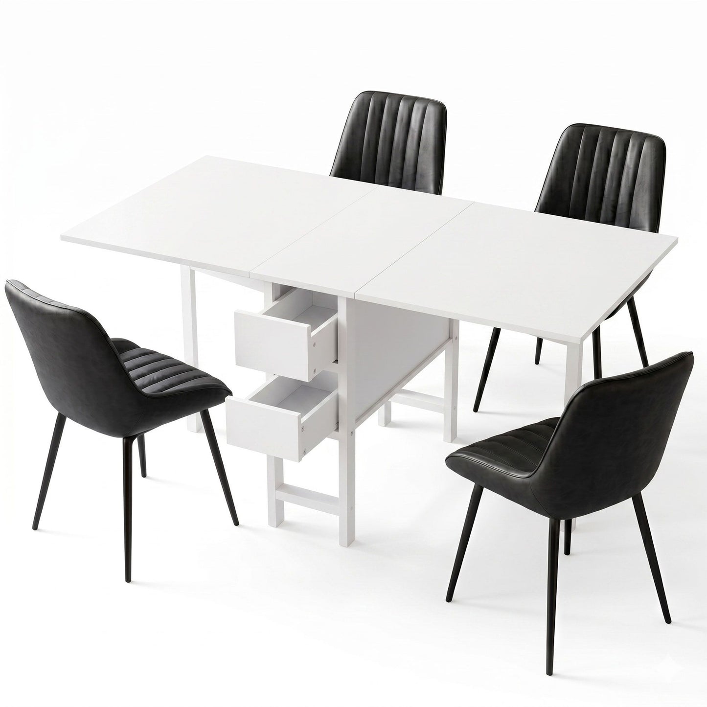 Foldable Dining Table Chair Set 5 Piece | HomeAndLiving - 2