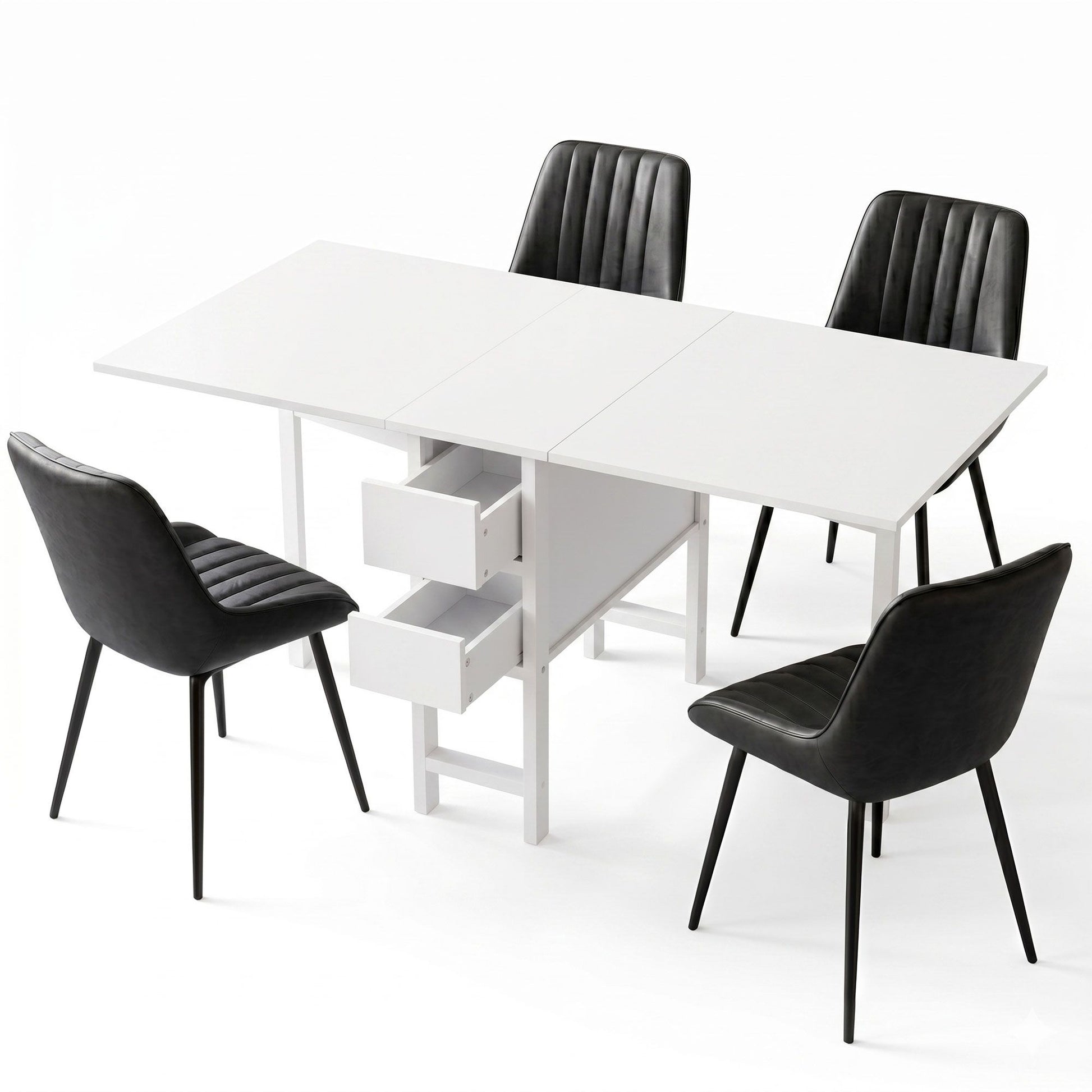 Foldable Dining Table Chair Set 5 Piece | HomeAndLiving - 2