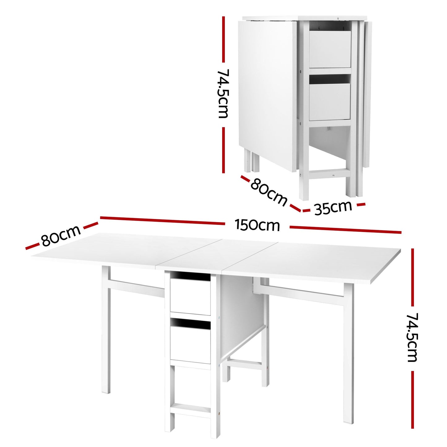 Foldable Dining Table Chair Set 5 Piece | HomeAndLiving - 3