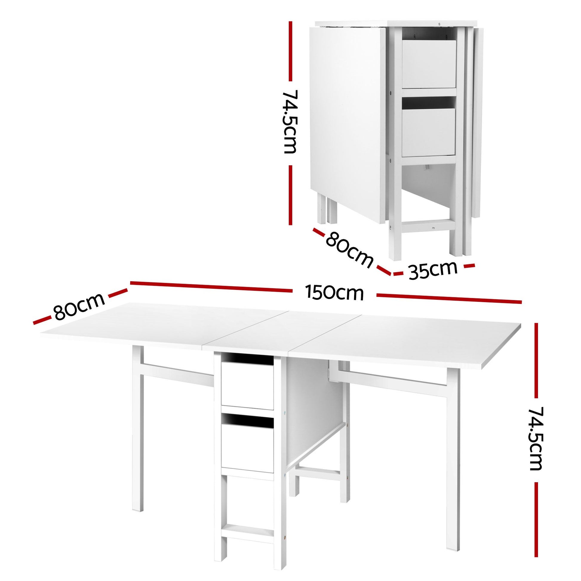 Foldable Dining Table Chair Set 5 Piece | HomeAndLiving - 3