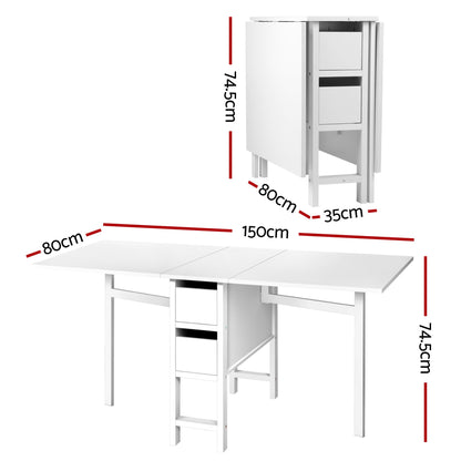 Foldable Dining Table Chair Set 5 Piece | HomeAndLiving - 3
