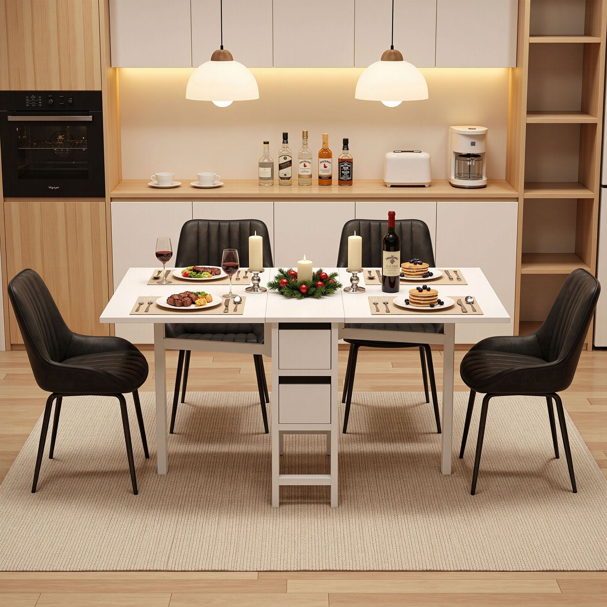 Foldable Dining Table Chair Set 5 Piece | HomeAndLiving - 10