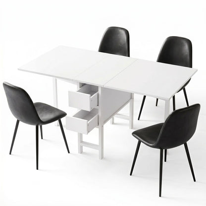 Dining Table Set Foldable 150x80x74.5cm