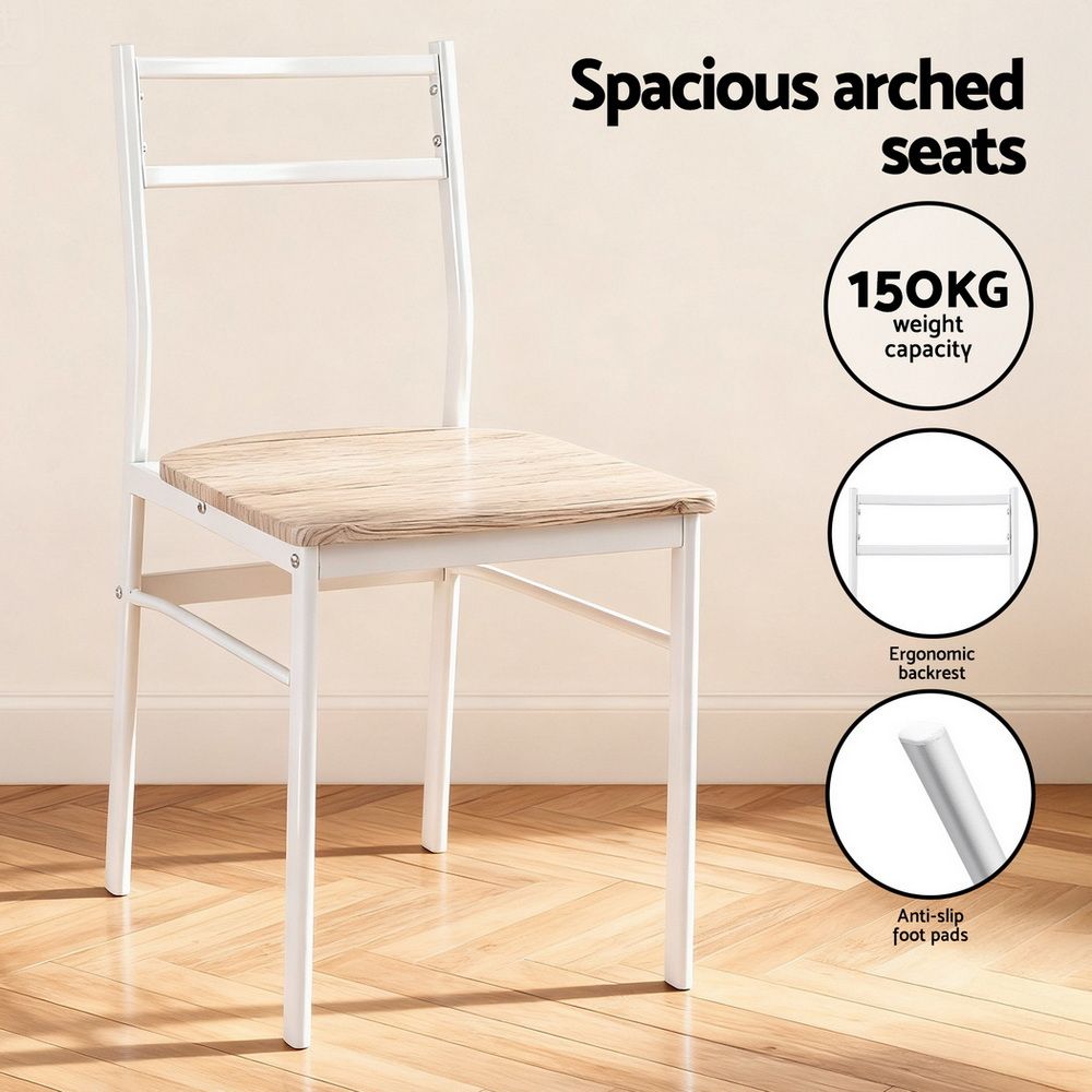 Dining Table And Chairs Set 5Pcs Foldable Kitchen Furniture Natural - 7