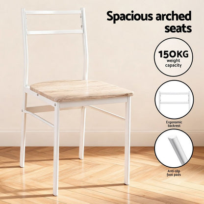 Dining Table And Chairs Set 5Pcs Foldable Kitchen Furniture Natural - 7