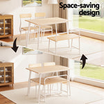 Dining Table And Chairs Set Of 4 Bench Kitchen Furniture Natural And