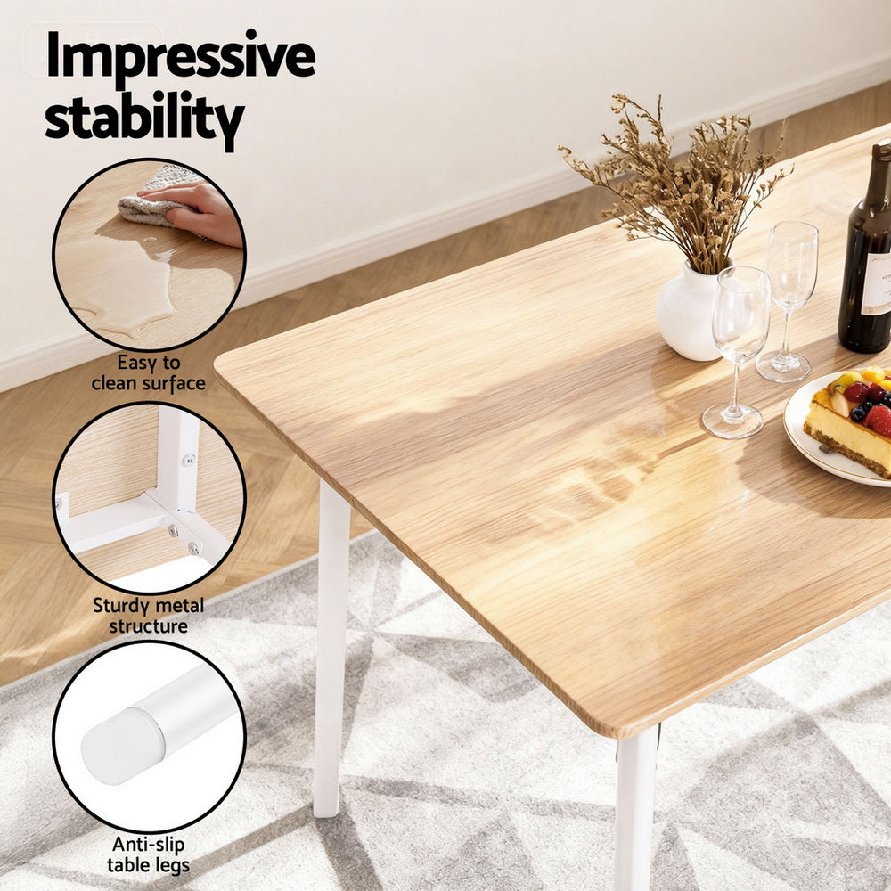 Dining Table And Chairs Set Of 4 Bench Kitchen Furniture Natural And