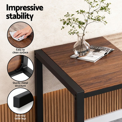 Dining Table And Chairs Set Of 4 Bench Kitchen Furniture Rustic Brown