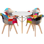 1 Dining Table and 4 Chairs Set DSW White