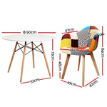 1 Dining Table and 2 Chairs Set DSW 90cm