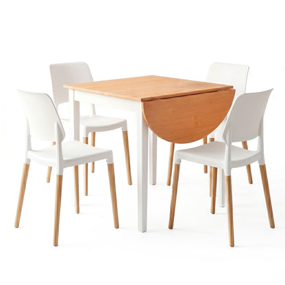 Drop-Leaf Dining Table 4 Chairs Set 5pc | HomeAndLiving