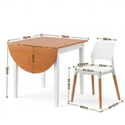 Drop-Leaf Dining Table 4 Chairs Set 5pc | HomeAndLiving