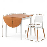 Drop-Leaf Dining Table 4 Chairs Set 5pc | HomeAndLiving