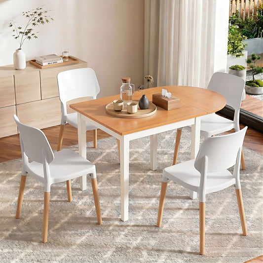 Drop-Leaf Dining Table 4 Chairs Set 5pc | HomeAndLiving