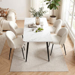 5-Piece Marble Dining Table Chair Set | HomeAndLiving