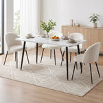 5-Piece Marble Dining Table Chair Set | HomeAndLiving
