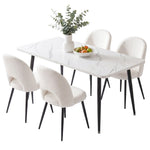 5 Piece Marble Dining Table Chair Set | HomeAndLiving
