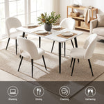 5 Piece Marble Dining Table Chair Set | HomeAndLiving