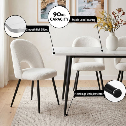 5 Piece Marble Dining Table Chair Set | HomeAndLiving - 7