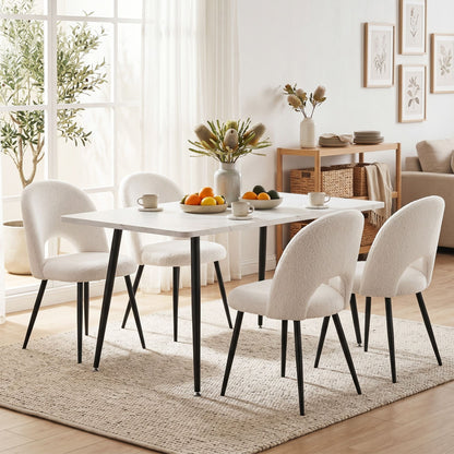 5 Piece Marble Dining Table Chair Set | HomeAndLiving - 2