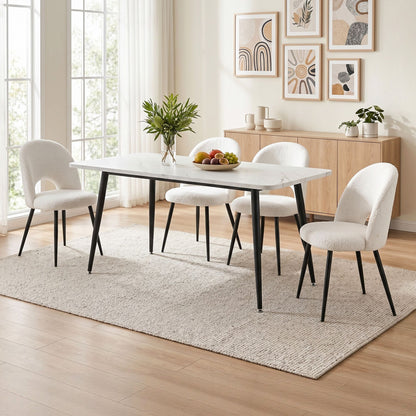 5 Piece Marble Dining Table Chair Set | HomeAndLiving - 9