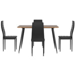 1 Dining Table and 4 Chairs Set Rectangle Metal