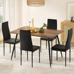 1 Dining Table and 4 Chairs Set Rectangle Metal