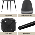 1 Dining Table and 4 Chairs Set Grey Metal