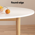 1 Dining Table And 4 Chairs Set White Wood