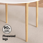 1 Dining Table And 4 Chairs Set White Wood