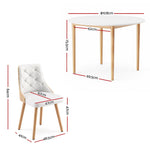 Round Dining Table Chairs Set 5PCS White | HomeAndLiving