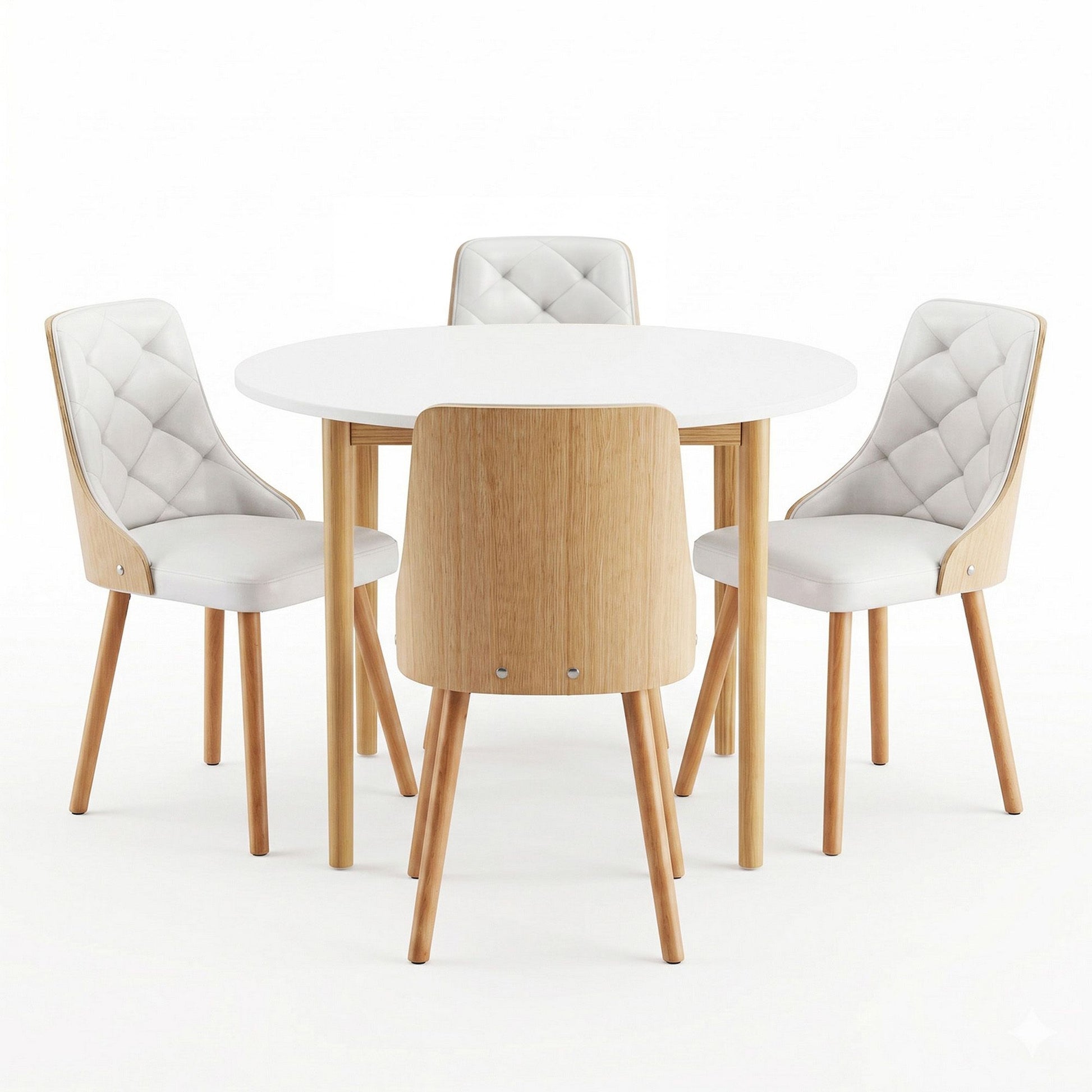 Round Dining Table Chairs Set 5PCS White | HomeAndLiving - 6
