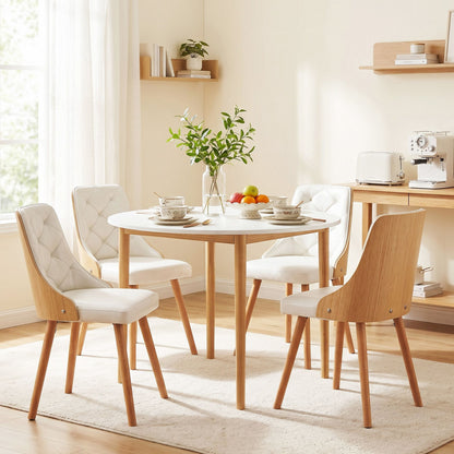 Round Dining Table Chairs Set 5PCS White | HomeAndLiving - 9