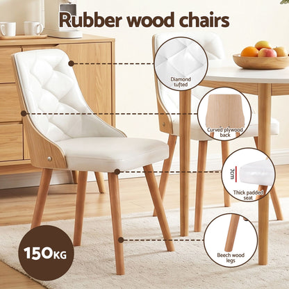 Round Dining Table Chairs Set 5PCS White | HomeAndLiving - 8