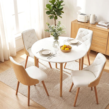 Round Dining Table Chairs Set 5PCS White | HomeAndLiving - 4