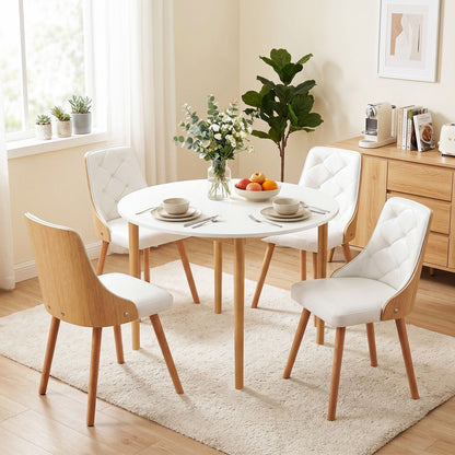 Round Dining Table Chairs Set 5PCS White | HomeAndLiving - 7