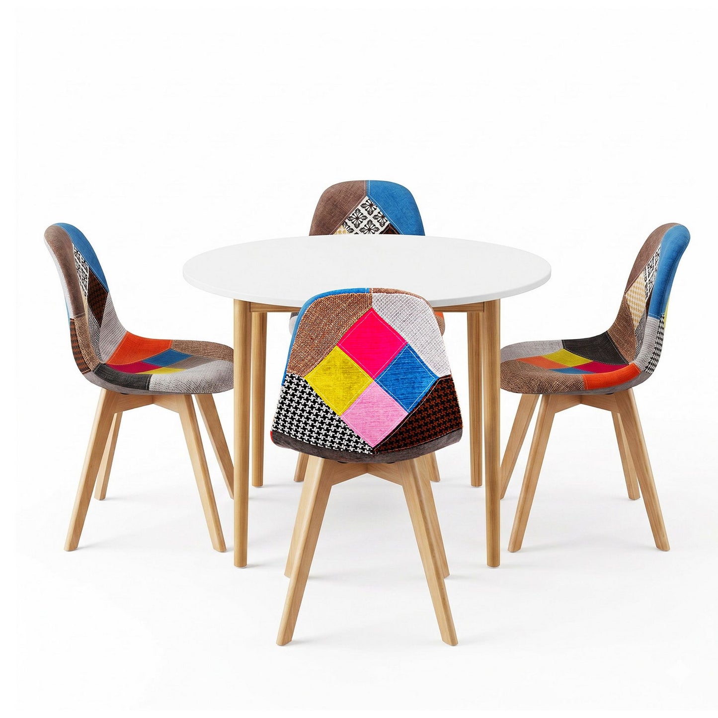 Round Dining Table 4 Chairs Set White | HomeAndLiving - 4