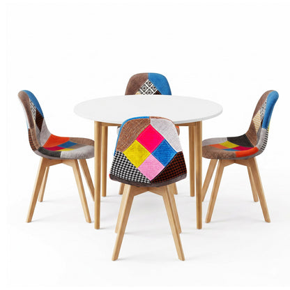 Round Dining Table 4 Chairs Set White | HomeAndLiving - 4