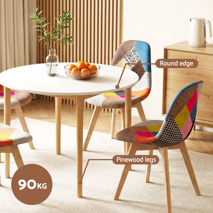 Round Dining Table 4 Chairs Set White | HomeAndLiving - 5