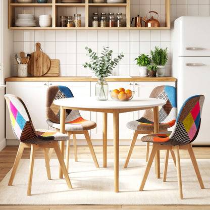 Round Dining Table 4 Chairs Set White | HomeAndLiving - 7