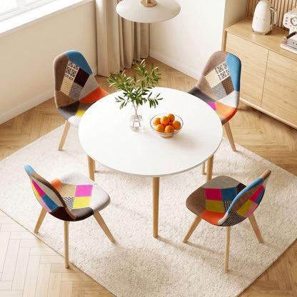 Round Dining Table 4 Chairs Set White | HomeAndLiving - 8