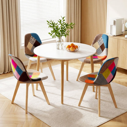 Round Dining Table 4 Chairs Set White | HomeAndLiving - 10