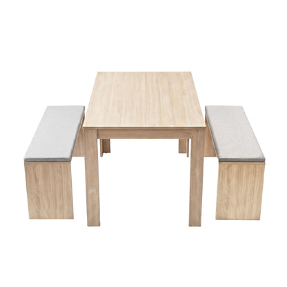 3 Piece Dining Set 120cm Oak Table Chairs | HomeAndLiving - 4