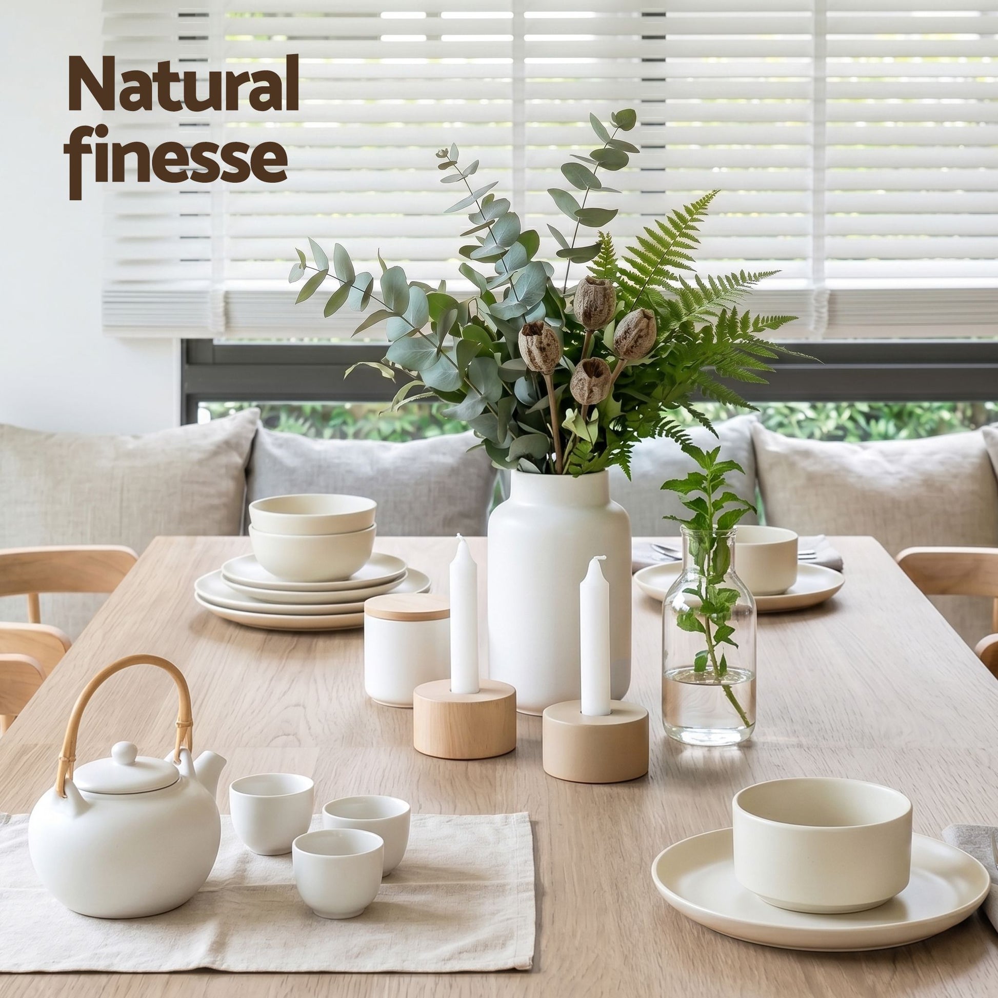3 Piece Dining Set 120cm Oak Table Chairs | HomeAndLiving - 6