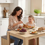 3 Piece Dining Set 120cm Oak Table Chairs | HomeAndLiving