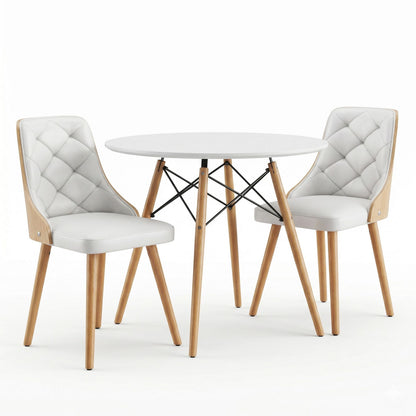 Round Dining Set 90cm 2 Seater White | HomeAndLiving - 10